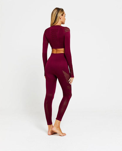 Jacquard seamless cropped trousers - ALLRJ