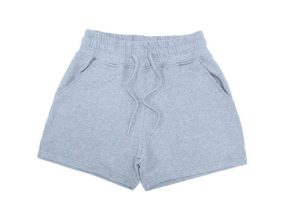 ALLRJ Light Gray / L Fitness Sports Men's Terry Cotton Trendy Solid Color Plus Size Casual Slit Short Shorts