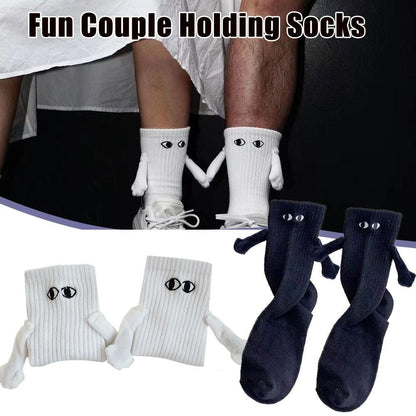 ALLRJ Magnetic Suction Hand In Hand Couple Socks Cartoon Lovely Breathable Comfortable Socks For Women Holding Hands Sock