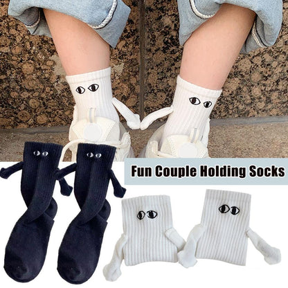 ALLRJ Magnetic Suction Hand In Hand Couple Socks Cartoon Lovely Breathable Comfortable Socks For Women Holding Hands Sock