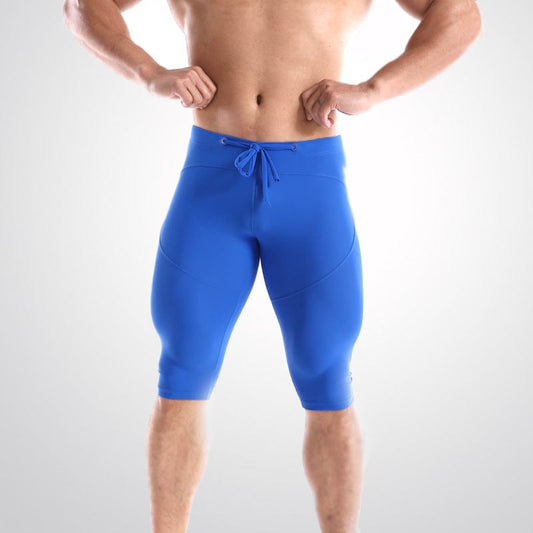 ALLRJ Men's compression shorts Blue / L Lycramale Bodybuilding Knee Short