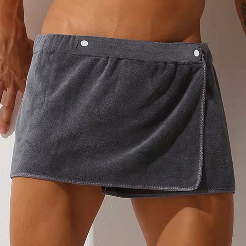 ALLRJ Men's Gym bathroom towel Grey / One size Men's Short Bath Towel Shorts