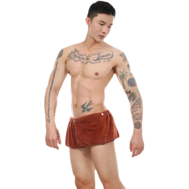ALLRJ Men's Gym bathroom towel Men's Short Bath Towel Shorts