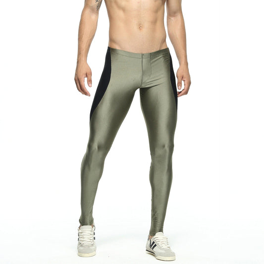 ALLRJ Men's leggings Army Green / L Nylon Men's Gym Pants Ninth