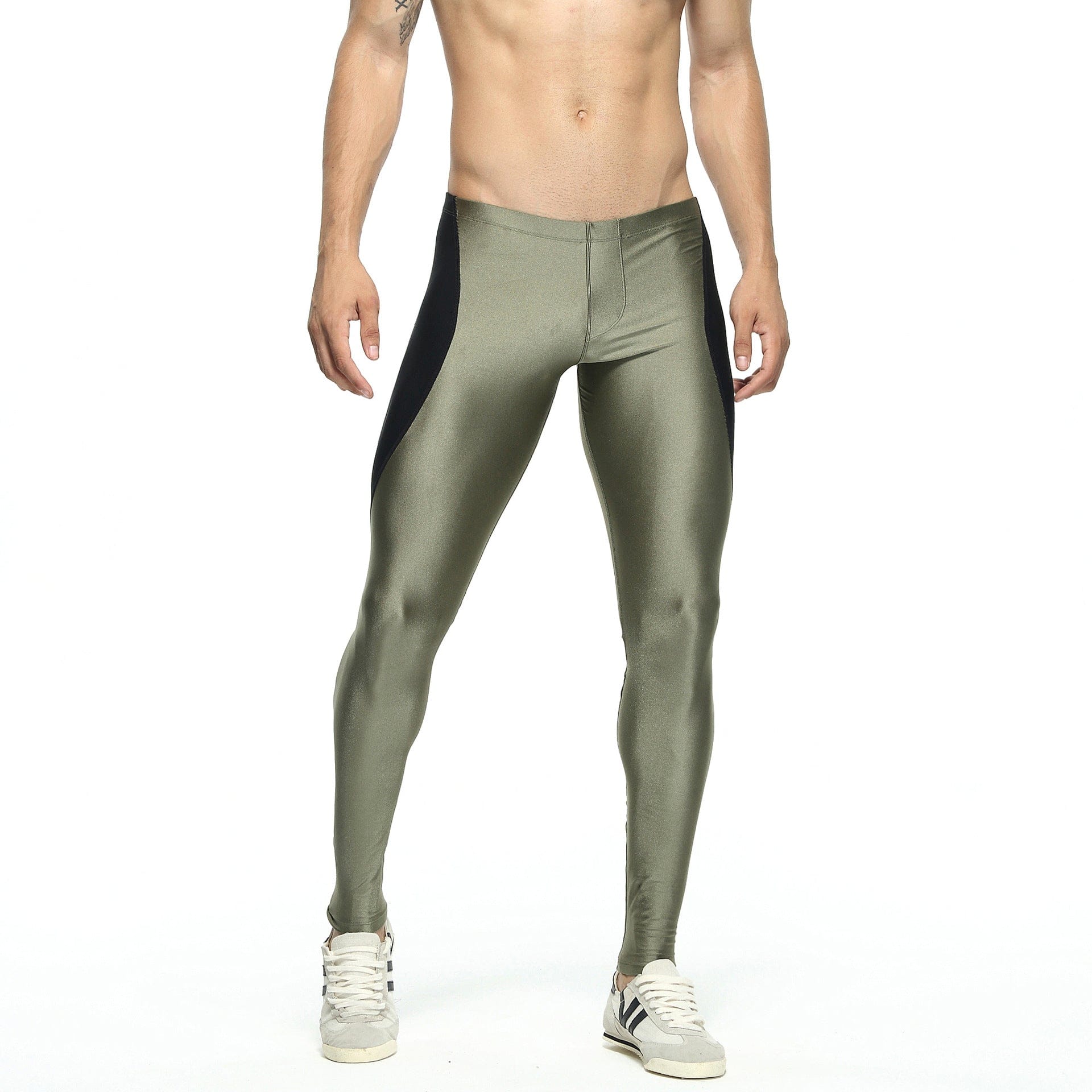 ALLRJ Men's leggings Nylon Men's Gym Pants Ninth