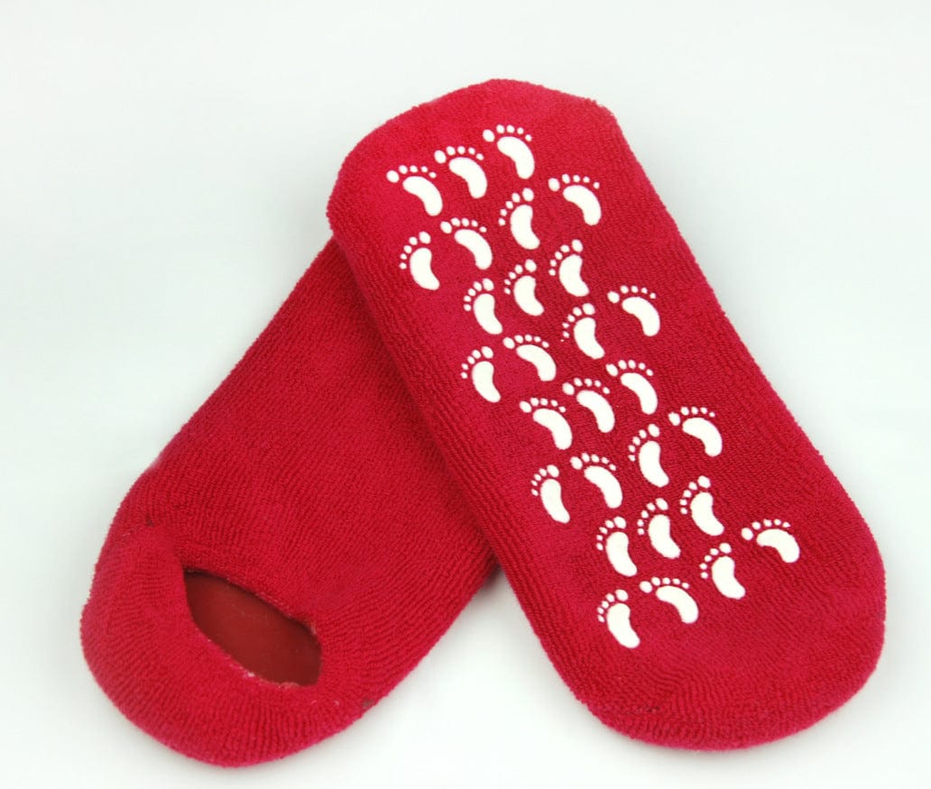 ALLRJ Moisturizing socks Plum Red Gel Socks Essential Oil Moisturizing Gel Socks Foot Mask Anti-crack Socks