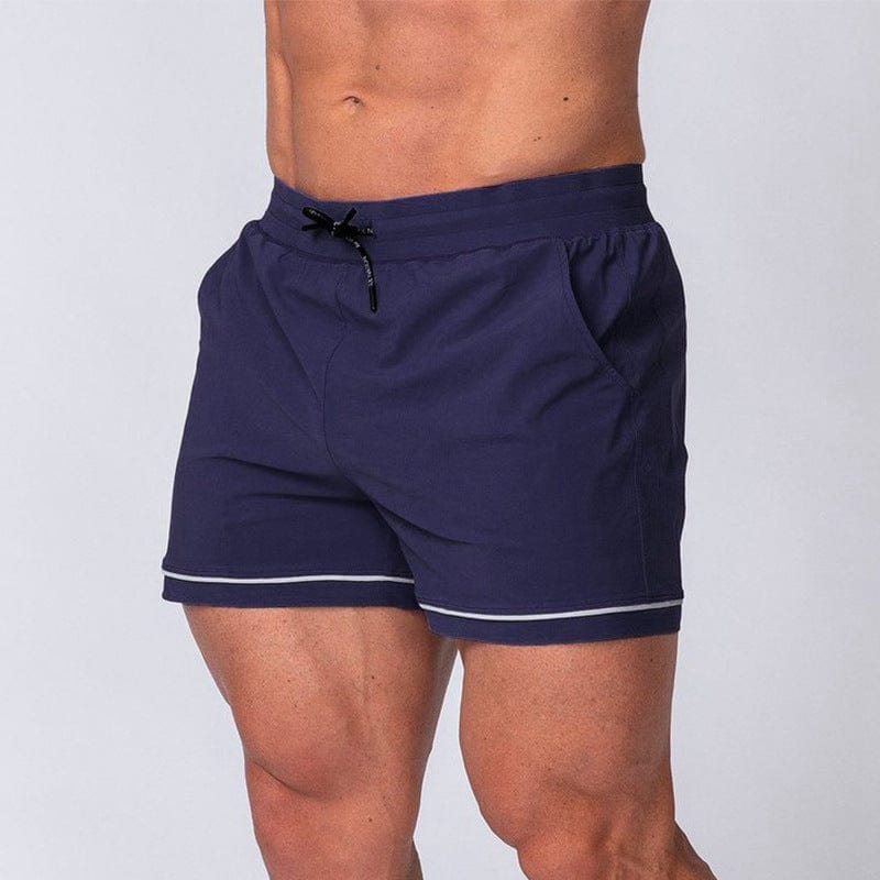 ALLRJ Navy Blue / M Men's Sport Running Training Outdoor Beach Quick-dry Casual Shorts