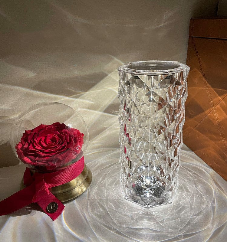 ALLRJ Plug in / Tricolor usb / 1PC Romantic LED Rose Diamond Table Lamps For Bedroom Living Room Party Dinner Decor Creative Lights
