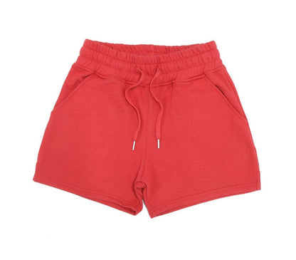 ALLRJ Red / L Fitness Sports Men's Terry Cotton Trendy Solid Color Plus Size Casual Slit Short Shorts
