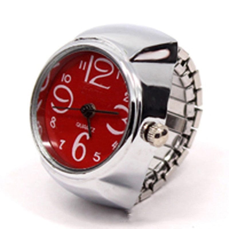 ALLRJ Red Personalized Men And Women Ring Watch Hot Sale Couple Ring Watch Korean Fashion Wholesale Alloy Silver Case Manufacturer Direct Wholesale