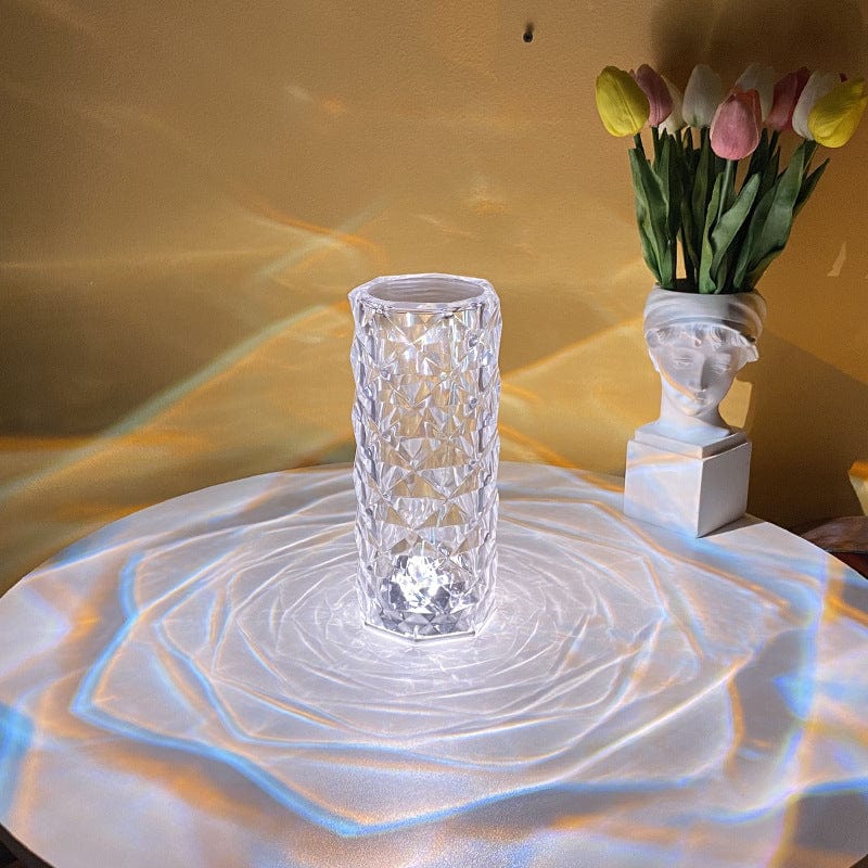 ALLRJ Romantic LED Rose Diamond Table Lamps For Bedroom Living Room Party Dinner Decor Creative Lights