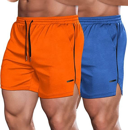 ALLRJ Shorts Orange / L Running Training Mesh Color Matching Fitness Shorts Men