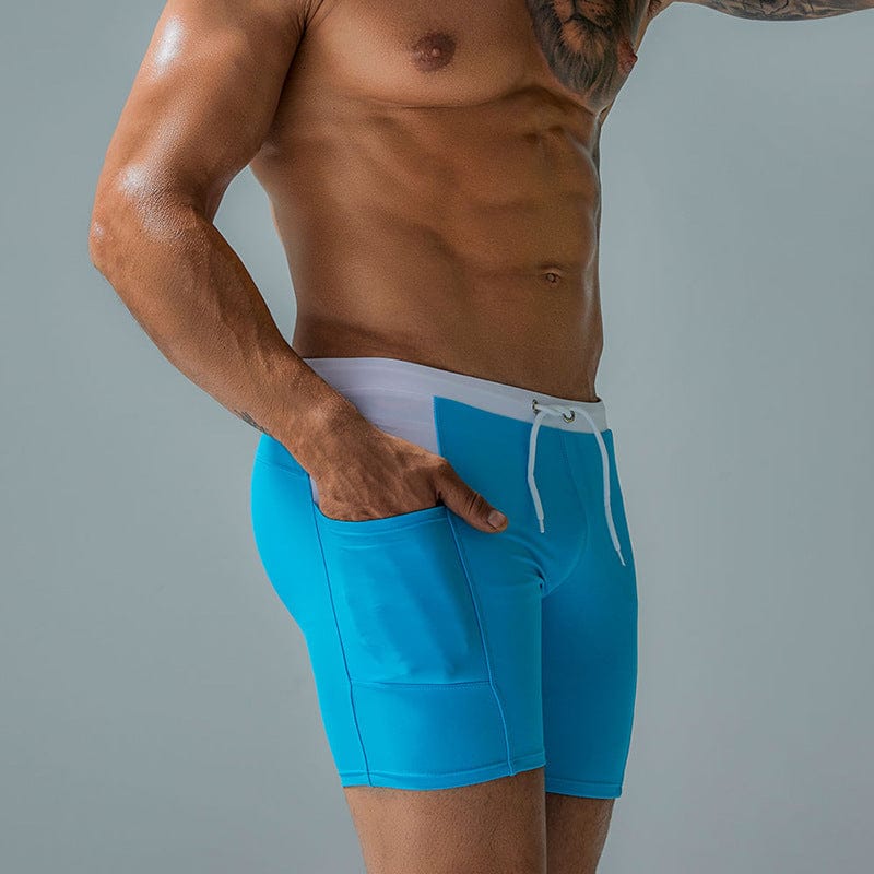 ALLRJ Shorts Professional Swimming Trunks With Side Pockets