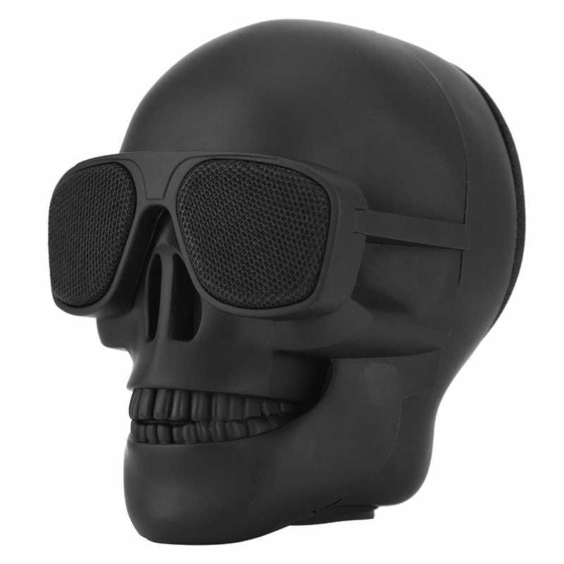 ALLRJ Skull speaker Black Skull Head Wireless Bluetooth Speaker Card U Disk Mobile Phone Subwoofer Speaker