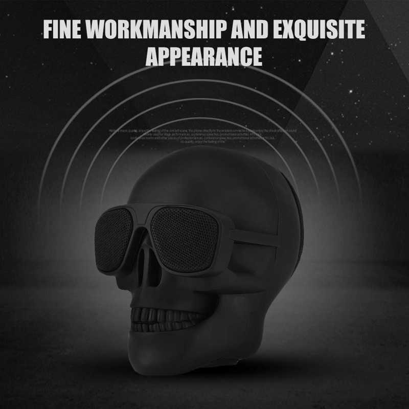 ALLRJ Skull speaker Black Skull Head Wireless Bluetooth Speaker Card U Disk Mobile Phone Subwoofer Speaker