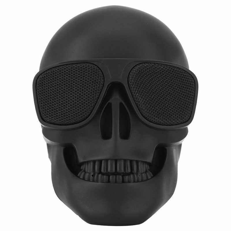 ALLRJ Skull speaker Black Skull Head Wireless Bluetooth Speaker Card U Disk Mobile Phone Subwoofer Speaker
