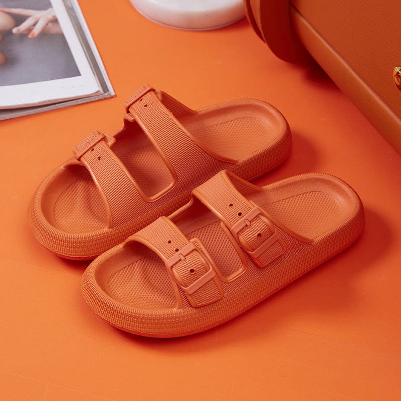 ALLRJ Slides Orange / 36 To 37 Platform Slippers Women's Summer Buckle Home Shoes Fashion Outdoor Wear Soft Bottom Sandals