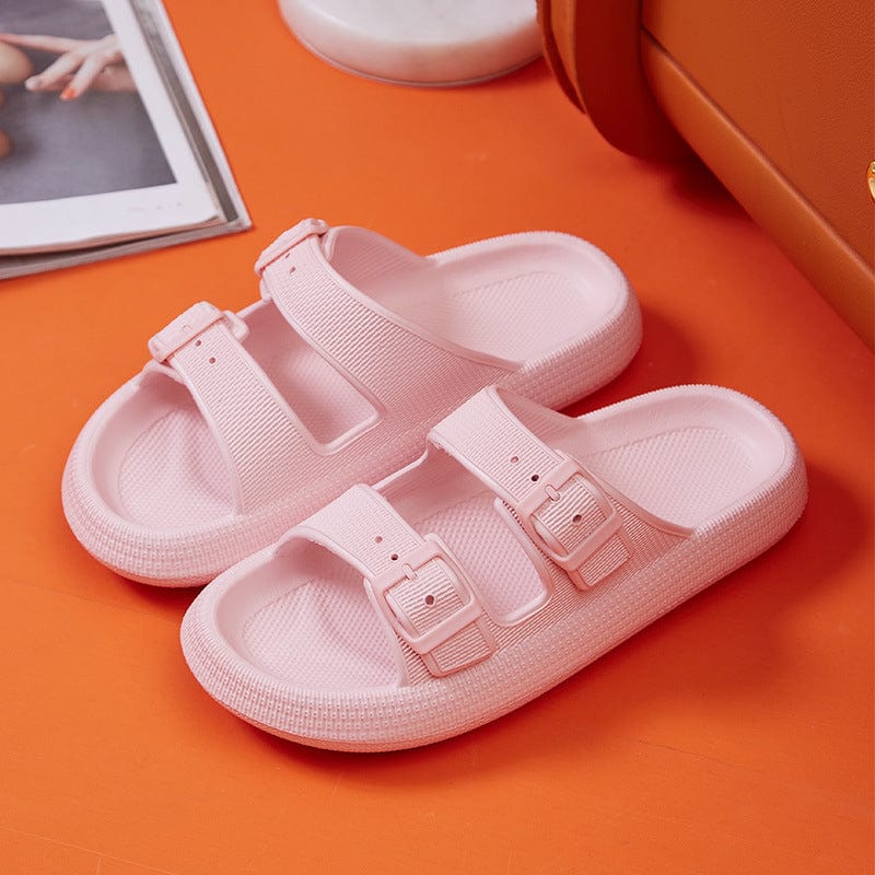 ALLRJ Slides Pink / 36 To 37 Platform Slippers Women's Summer Buckle Home Shoes Fashion Outdoor Wear Soft Bottom Sandals