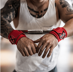 ALLRJ Sprain Wrist Guard Red wristband 45cm Wristband Male Fitness Training Bench Press Boost Weightlifting Professional Powerlifting Bodybuilding Anti-Sprain Wrist Guard