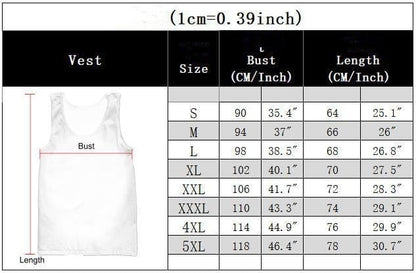 ALLRJ Stringer Men's Casual Fitness 3D Digital Printing Vest