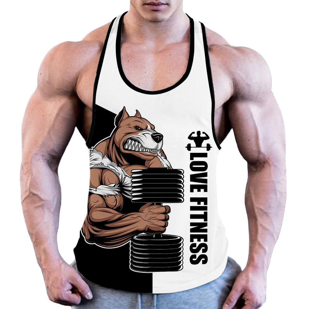 ALLRJ Stringer Men's Casual Fitness 3D Digital Printing Vest