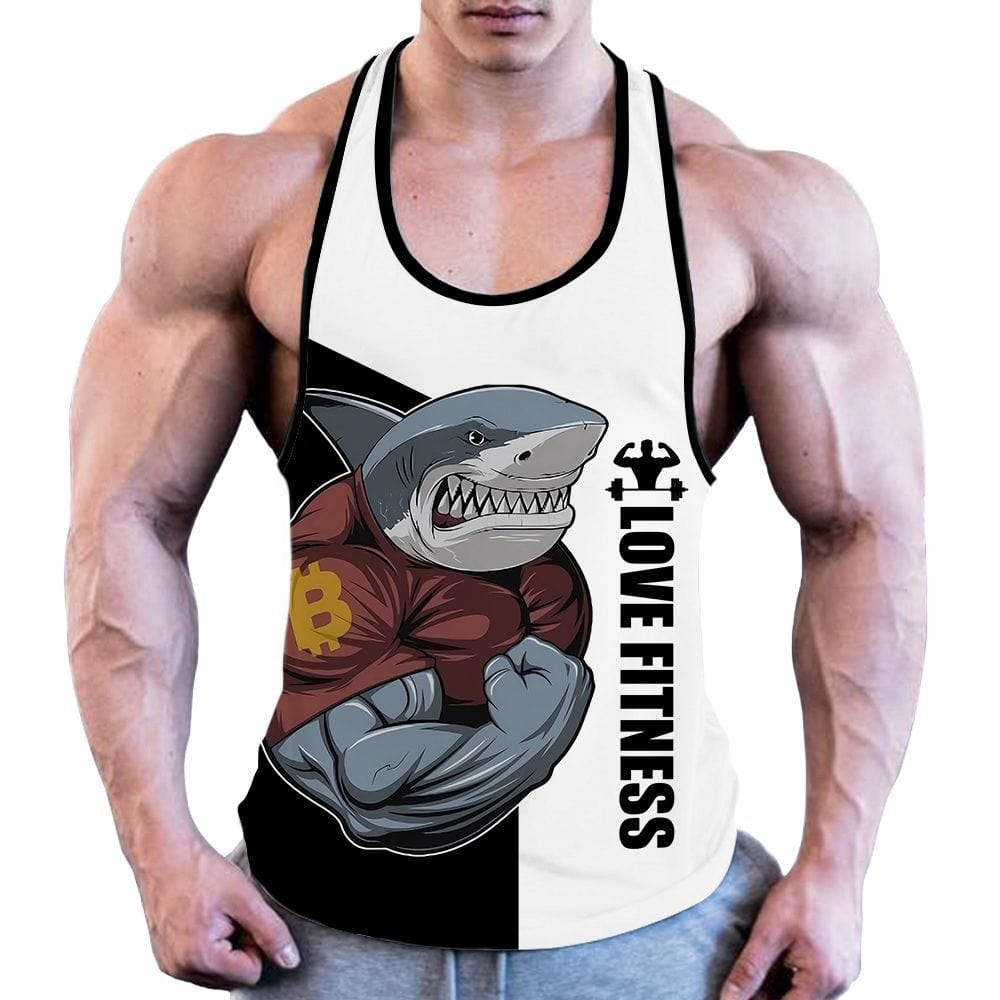 ALLRJ Stringer Men's Casual Fitness 3D Digital Printing Vest