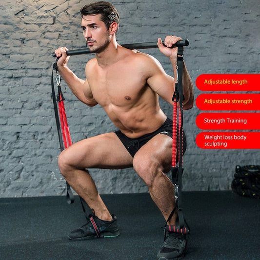 Allrj Super resistance bands Allrj Pro Tension Bar With Resistance Bands