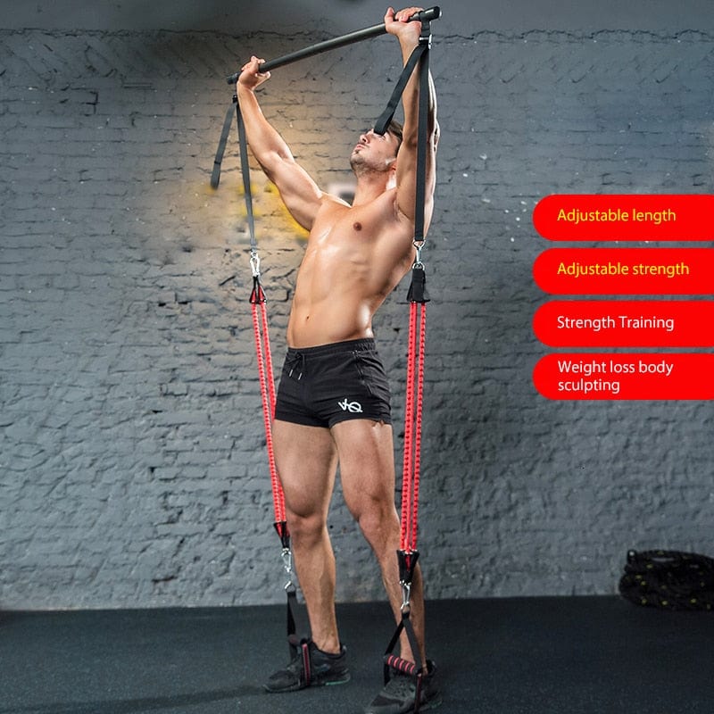 Allrj Super resistance bands Allrj Pro Tension Bar With Resistance Bands