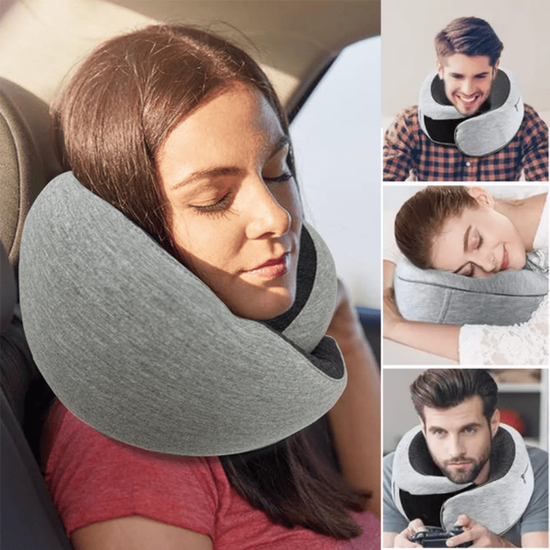 ALLRJ Travel Neck Pillow Non-Deformed Airplane Pillow Travel Neck Cushion Durable U-Shaped Travel Memory Cotton Nap Neck Pillow