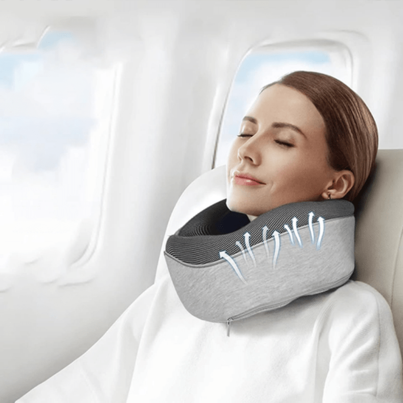 ALLRJ Travel Neck Pillow Non-Deformed Airplane Pillow Travel Neck Cushion Durable U-Shaped Travel Memory Cotton Nap Neck Pillow