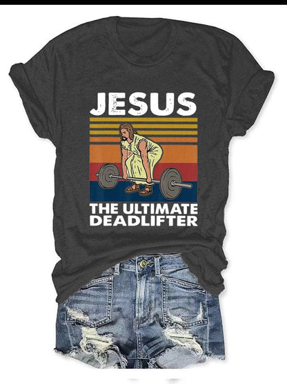 ALLRJ tshirts Dark Gray / 2xl JESUS Printed Women's T-shirt