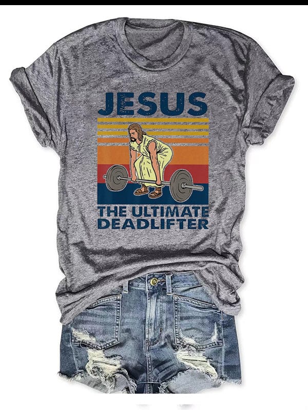 ALLRJ tshirts Light Gray / 2xl JESUS Printed Women's T-shirt