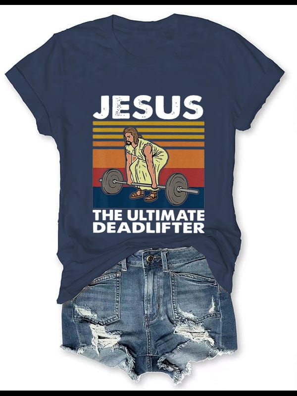 ALLRJ tshirts Navy Blue / 2xl JESUS Printed Women's T-shirt