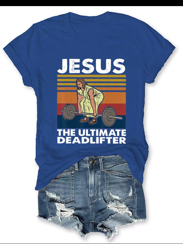 ALLRJ tshirts Sapphire Blue / M JESUS Printed Women's T-shirt
