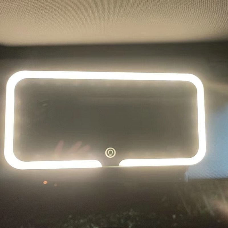 ALLRJ White Car Sun Visor With Light Led Make-up Mirror