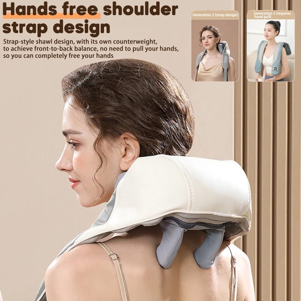 ALLRJ White/Grey Allrj Shiatsu Neck and Back Massager 2.0