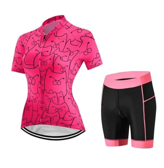 ALLRJ Women's Cycling knit Default / 3XL Cycling Kit - CatPink