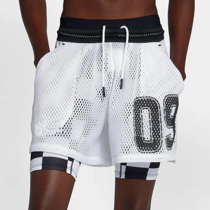 mens loose double layer gym shorts - ALLRJ