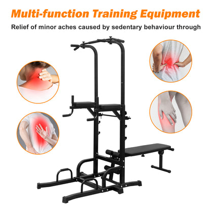 Power Tower With Bench Pull Up Bar Dip Station combo