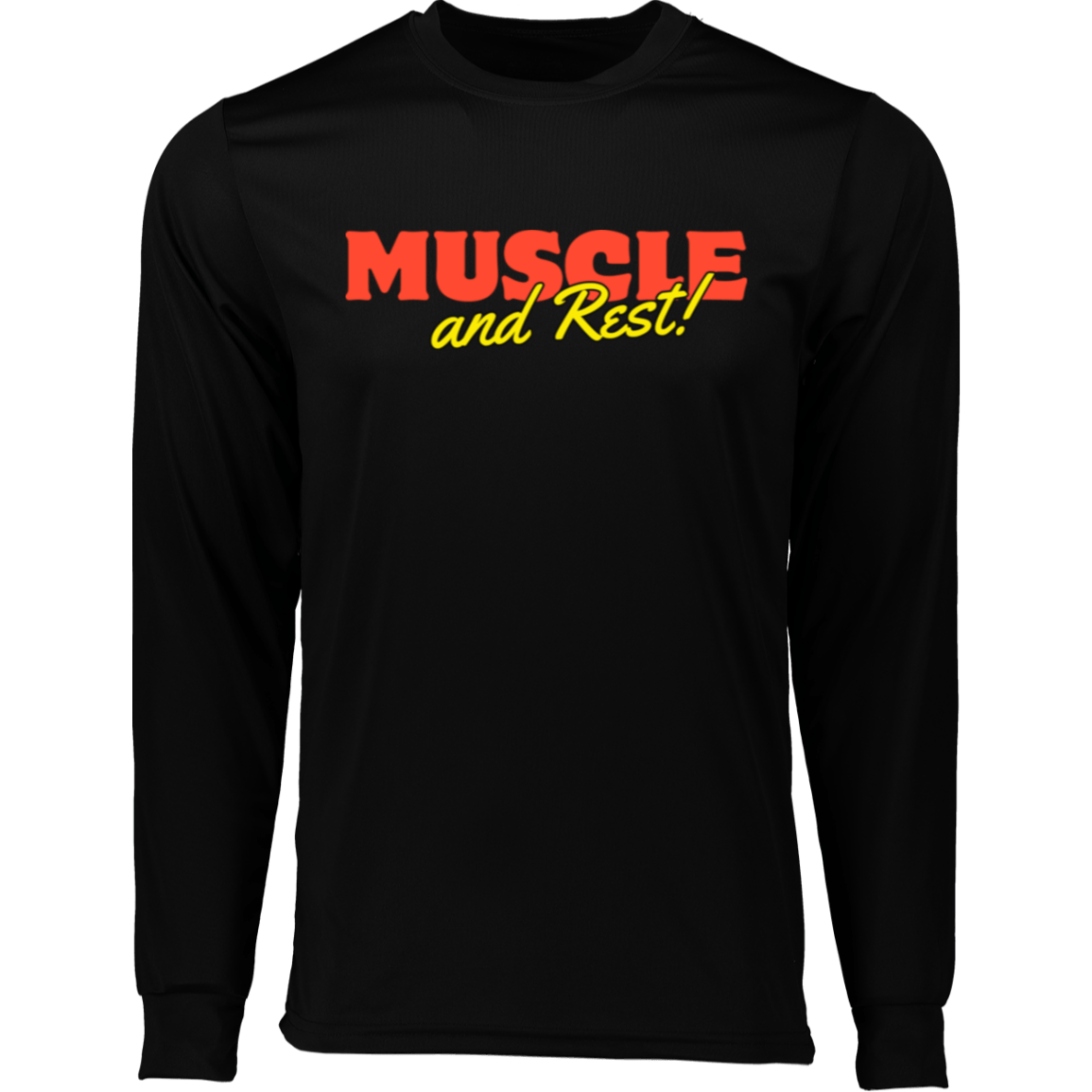 CustomCat T-Shirts Black / S Muscle & Rest Long Sleeve Moisture-Wicking Tee