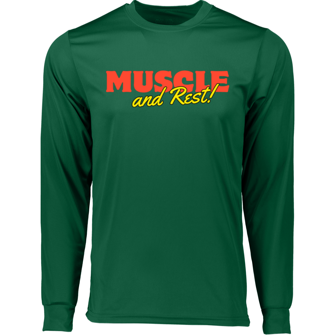 CustomCat T-Shirts Dark Green / S Muscle & Rest Long Sleeve Moisture-Wicking Tee