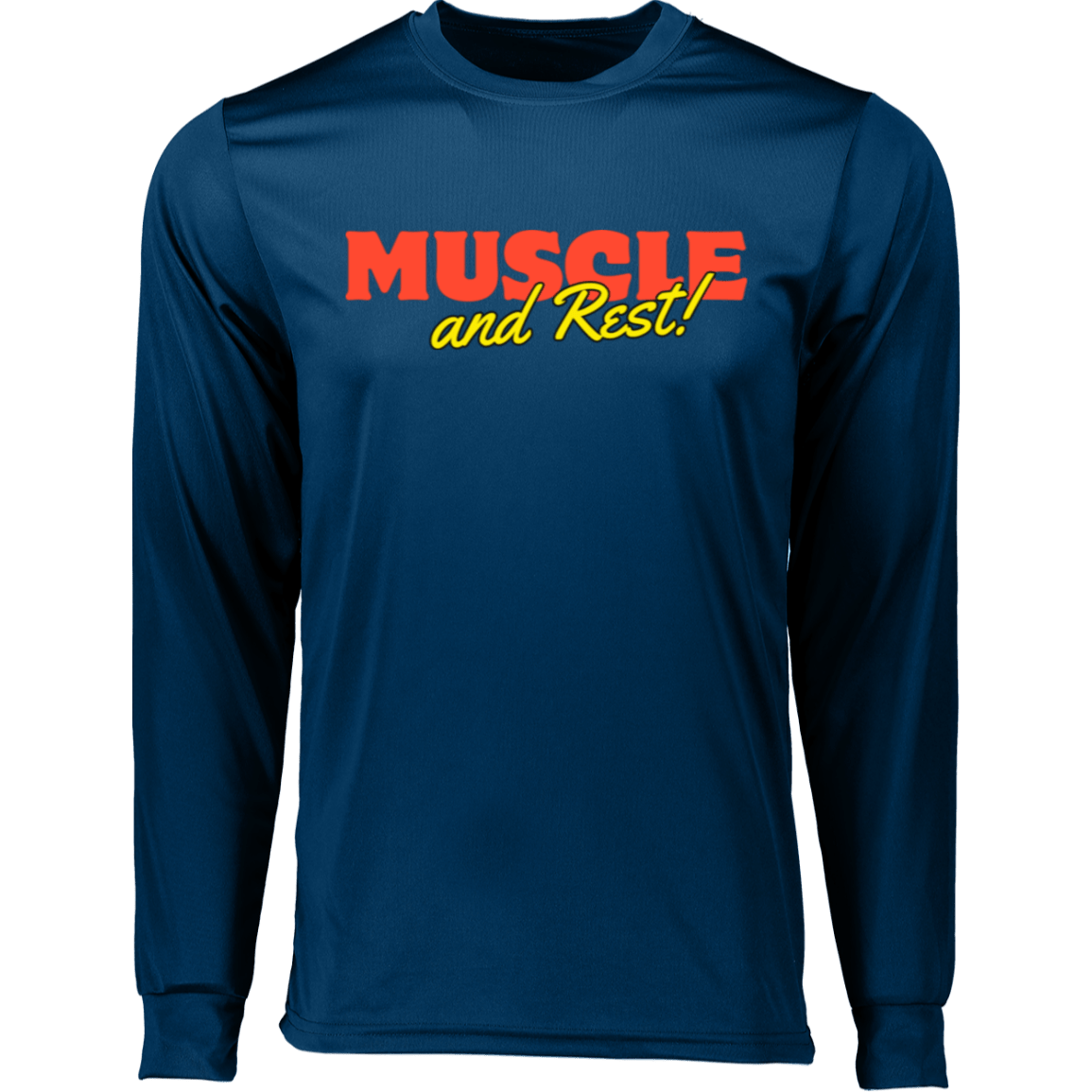 CustomCat T-Shirts Navy / S Muscle & Rest Long Sleeve Moisture-Wicking Tee
