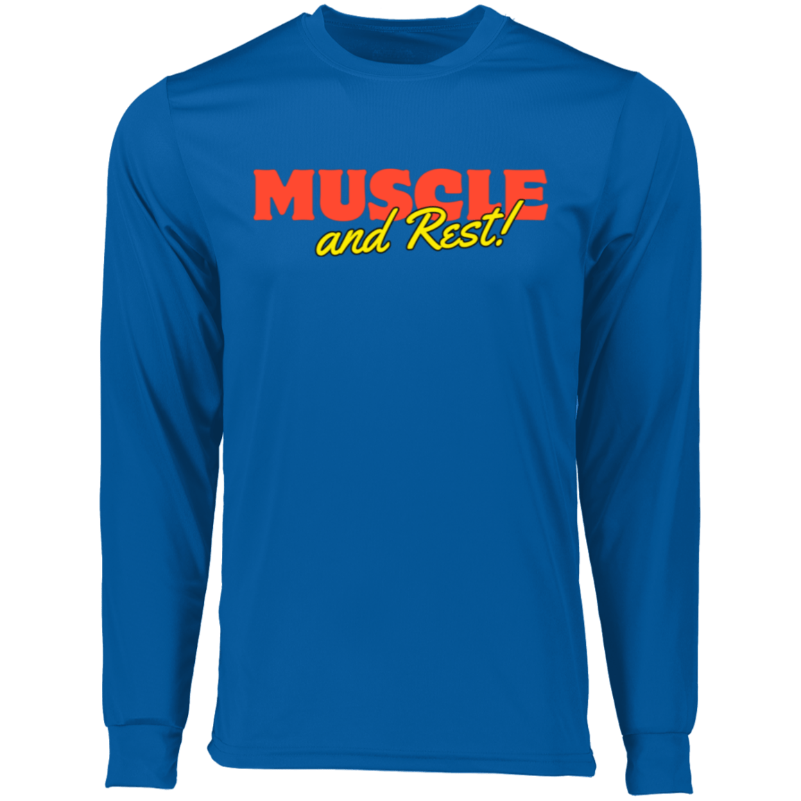 CustomCat T-Shirts Royal / S Muscle & Rest Long Sleeve Moisture-Wicking Tee