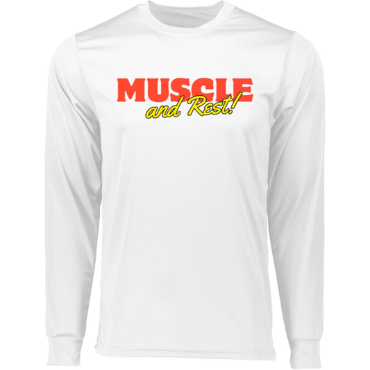 CustomCat T-Shirts White / S Muscle & Rest Long Sleeve Moisture-Wicking Tee