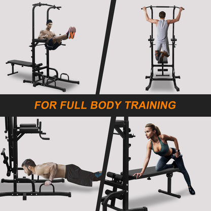 Power Tower With Bench Pull Up Bar Dip Station combo