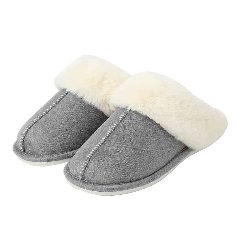 Faux Suede Center Seam Slippers - ALLRJ