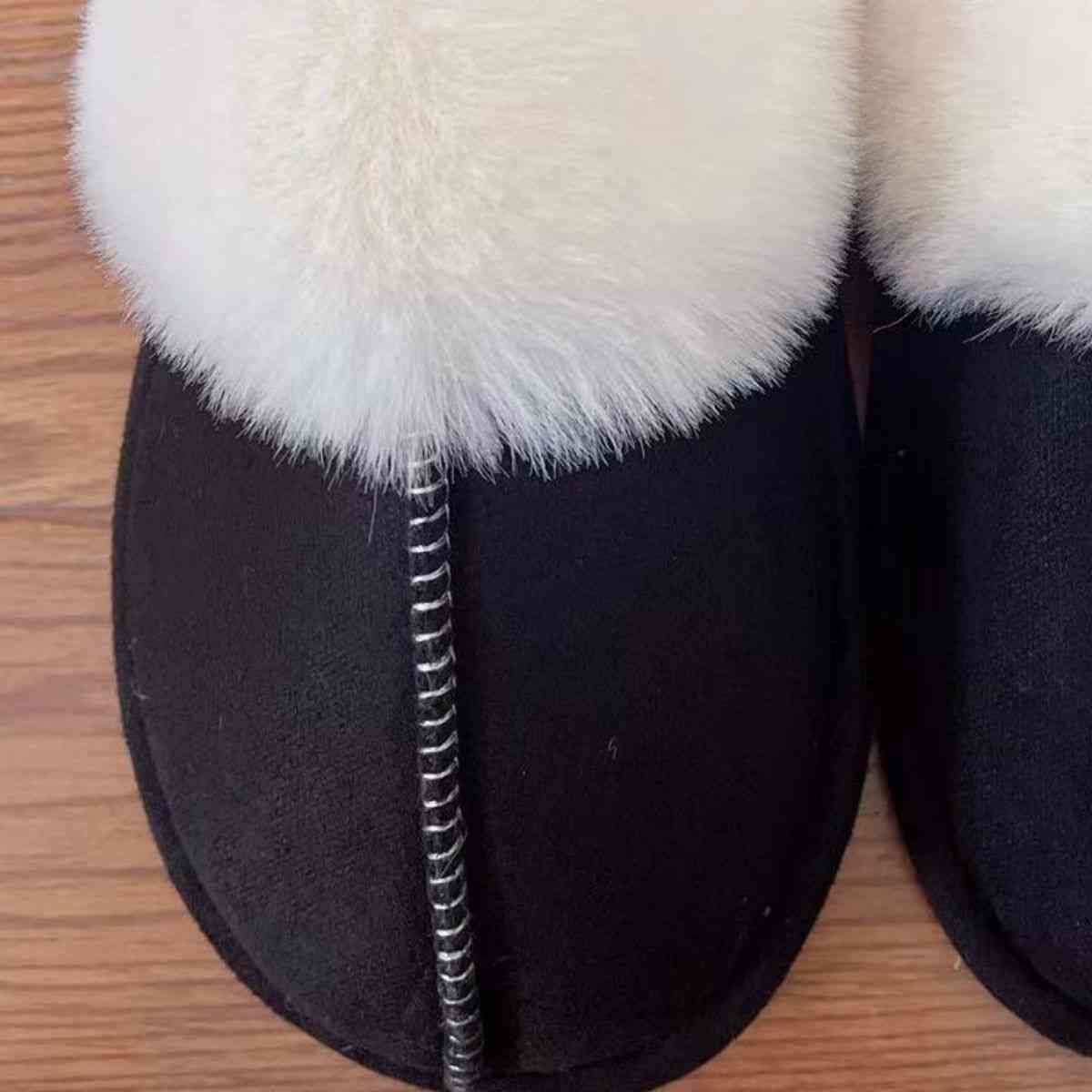 Faux Suede Center Seam Slippers - ALLRJ