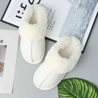 Faux Suede Center Seam Slippers - ALLRJ