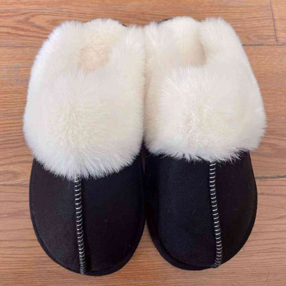 Faux Suede Center Seam Slippers - ALLRJ