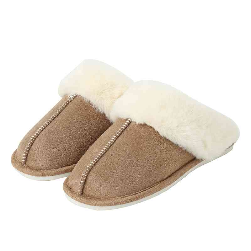 Faux Suede Center Seam Slippers - ALLRJ